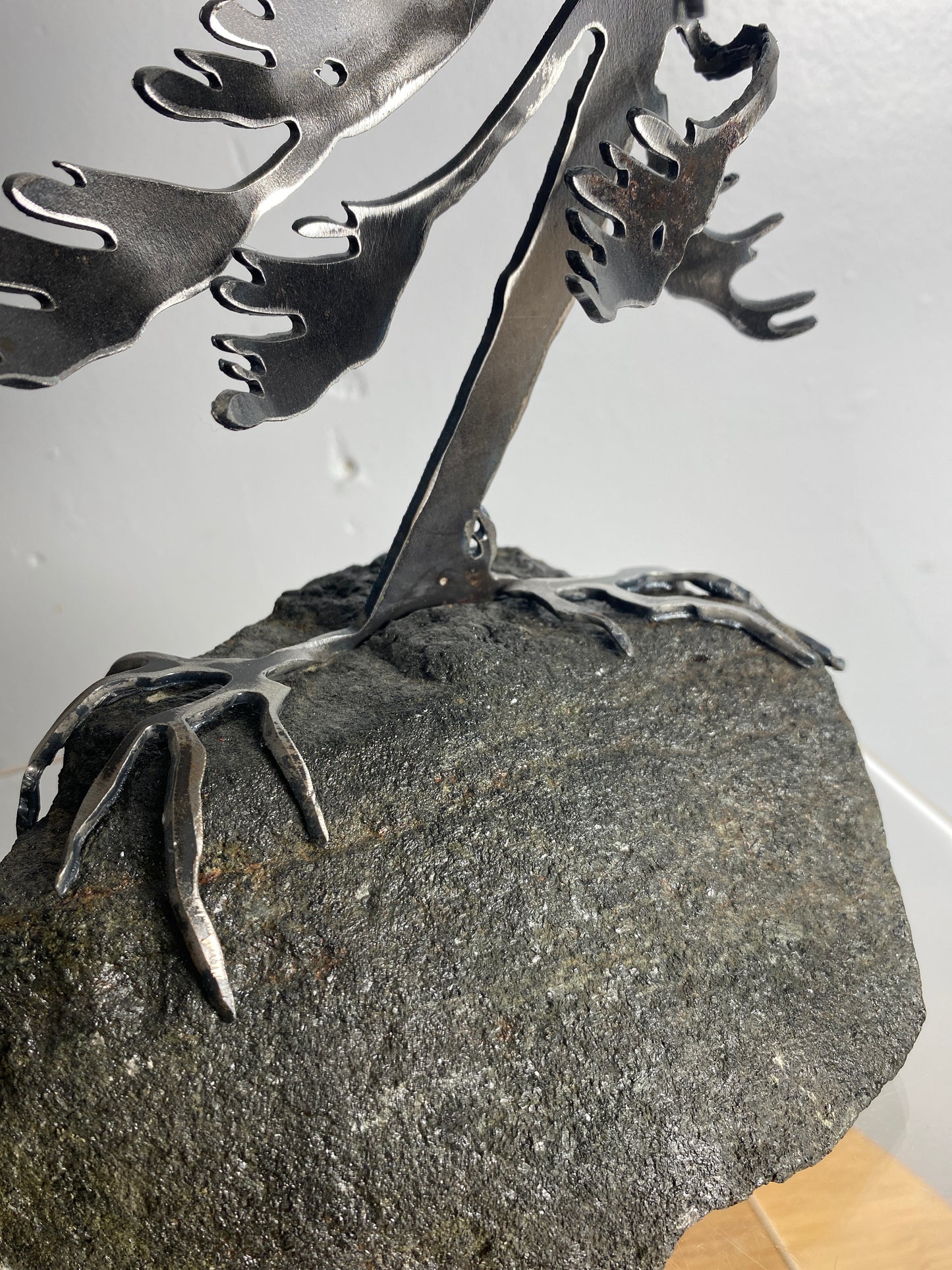 Windswept Pine Steel Sculpture on Granite by Canadian Artist Cathy Mark #42