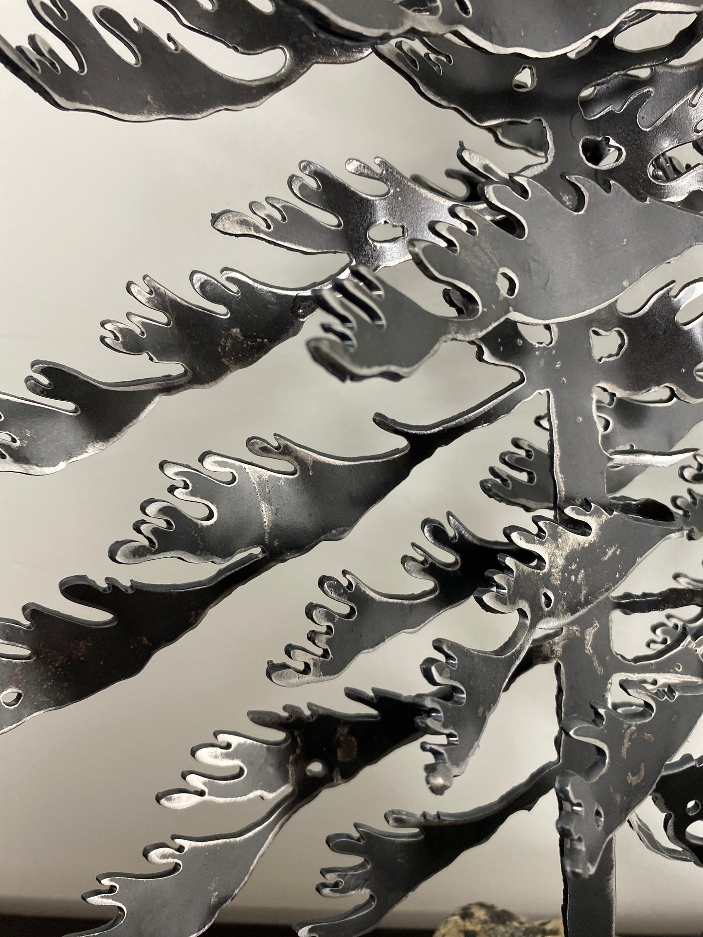 Windswept Pine Steel Sculpture with Canoe on Granite by Canadian Artist Cathy Mark #18