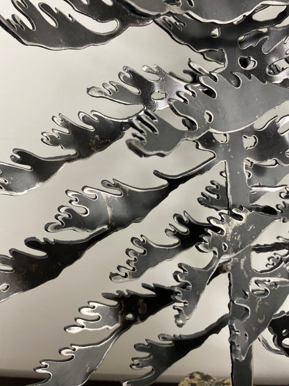 Windswept Pine Steel Sculpture with Canoe on Granite by Canadian Artist Cathy Mark #18