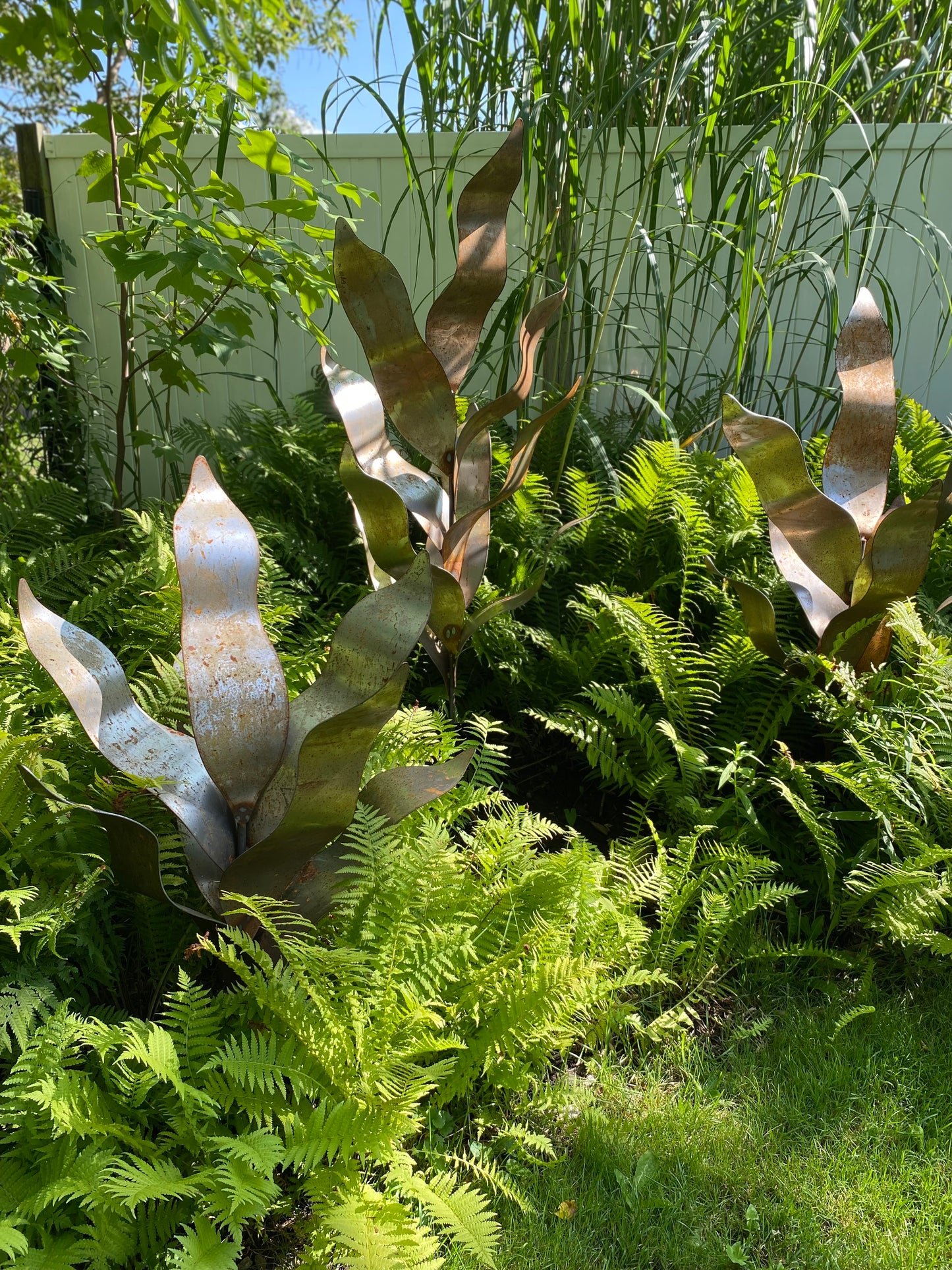 Metal Flora Trio Sculpture