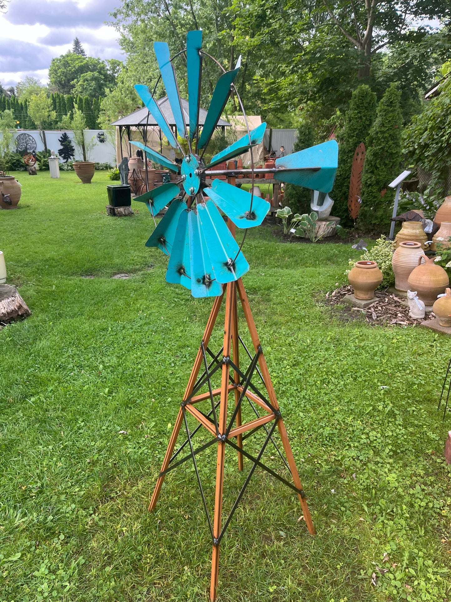 Metal windmill made in Mexico