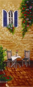 In the Garden 6"x16" Hand Painted Tile