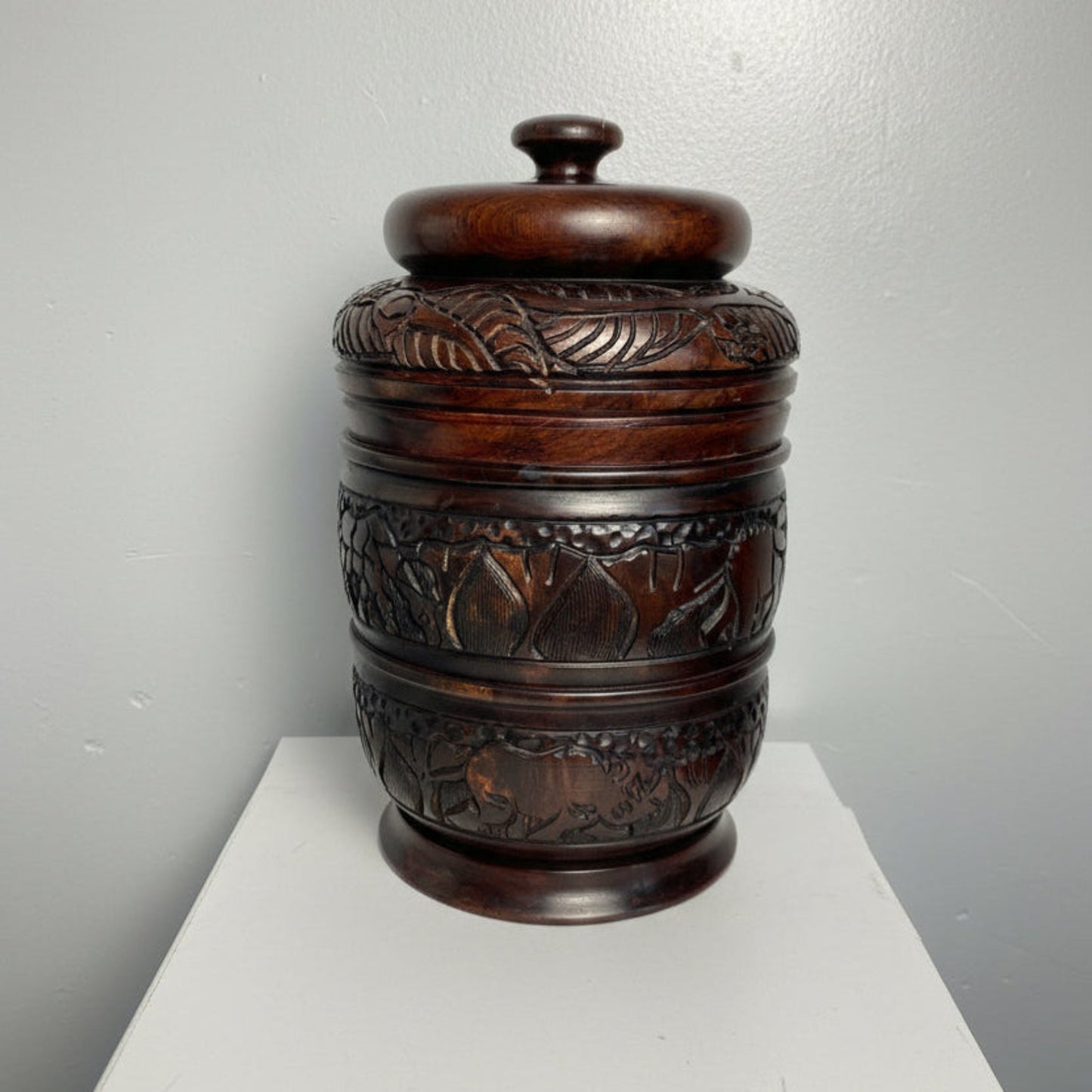 Decorative Wood Jar