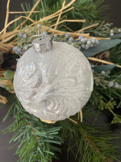 White Glitter Tree Ornament