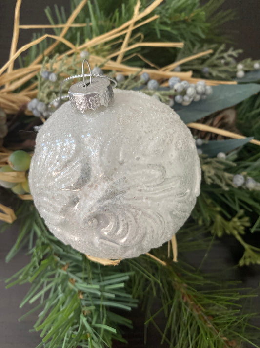 White Glitter Tree Ornament