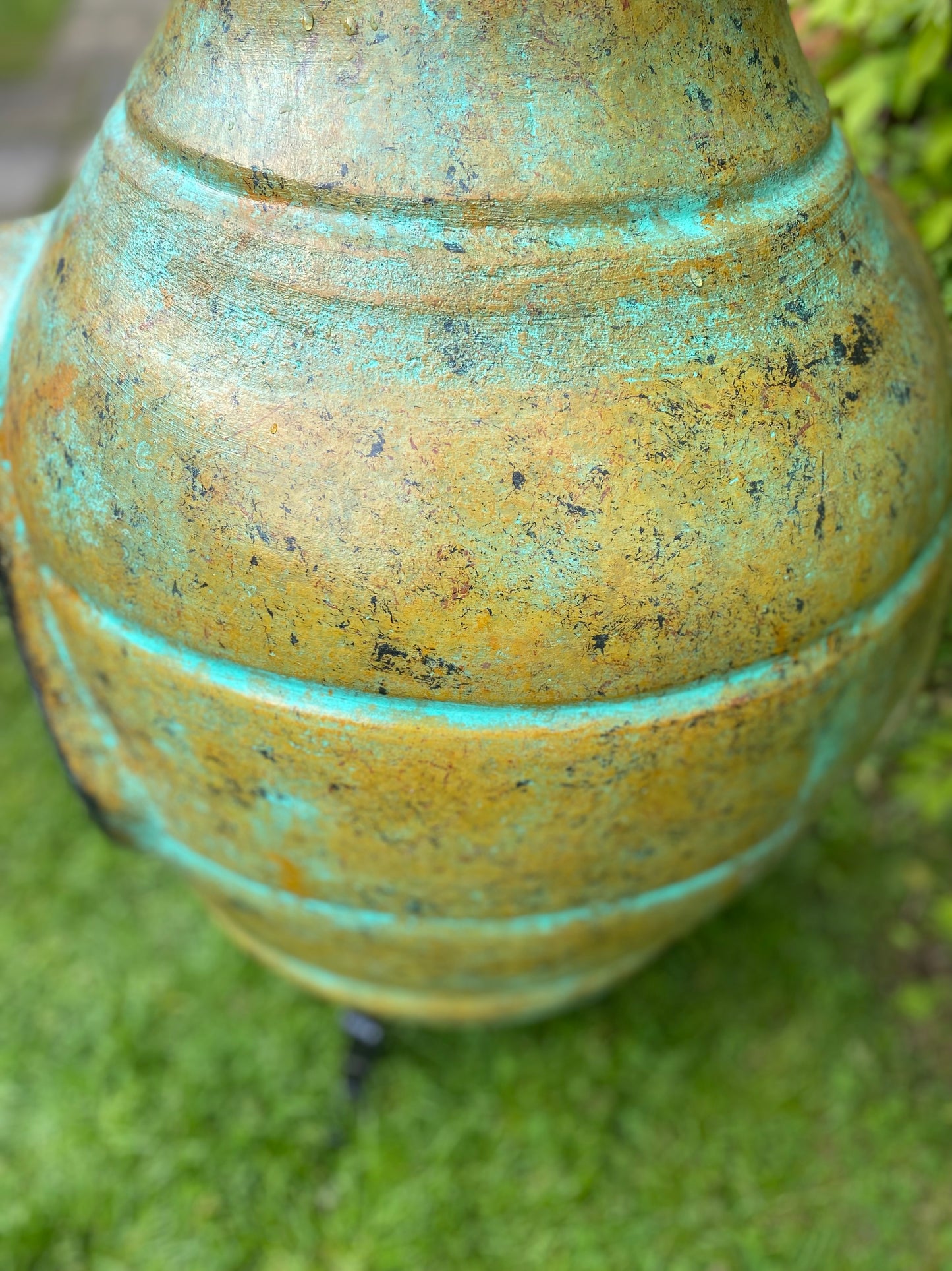 Chiminea Large — Made in Mexico #18 olive green side view