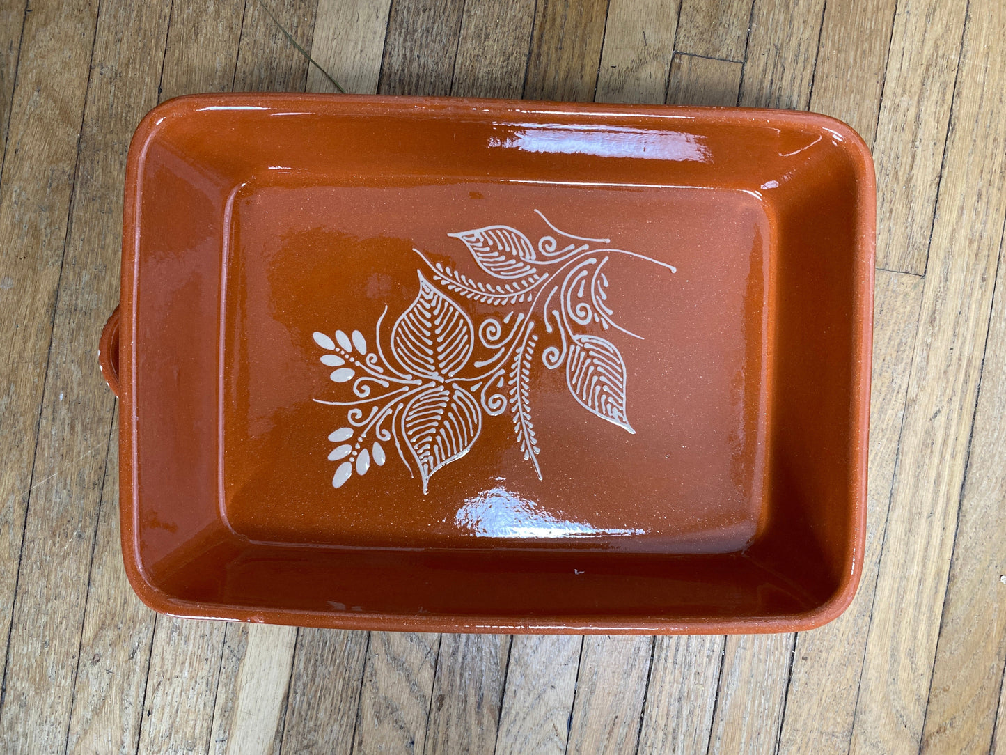 Traditional Rectangular Clay Baker 13x9.5” – Hand-Painted Portuguese Terracotta