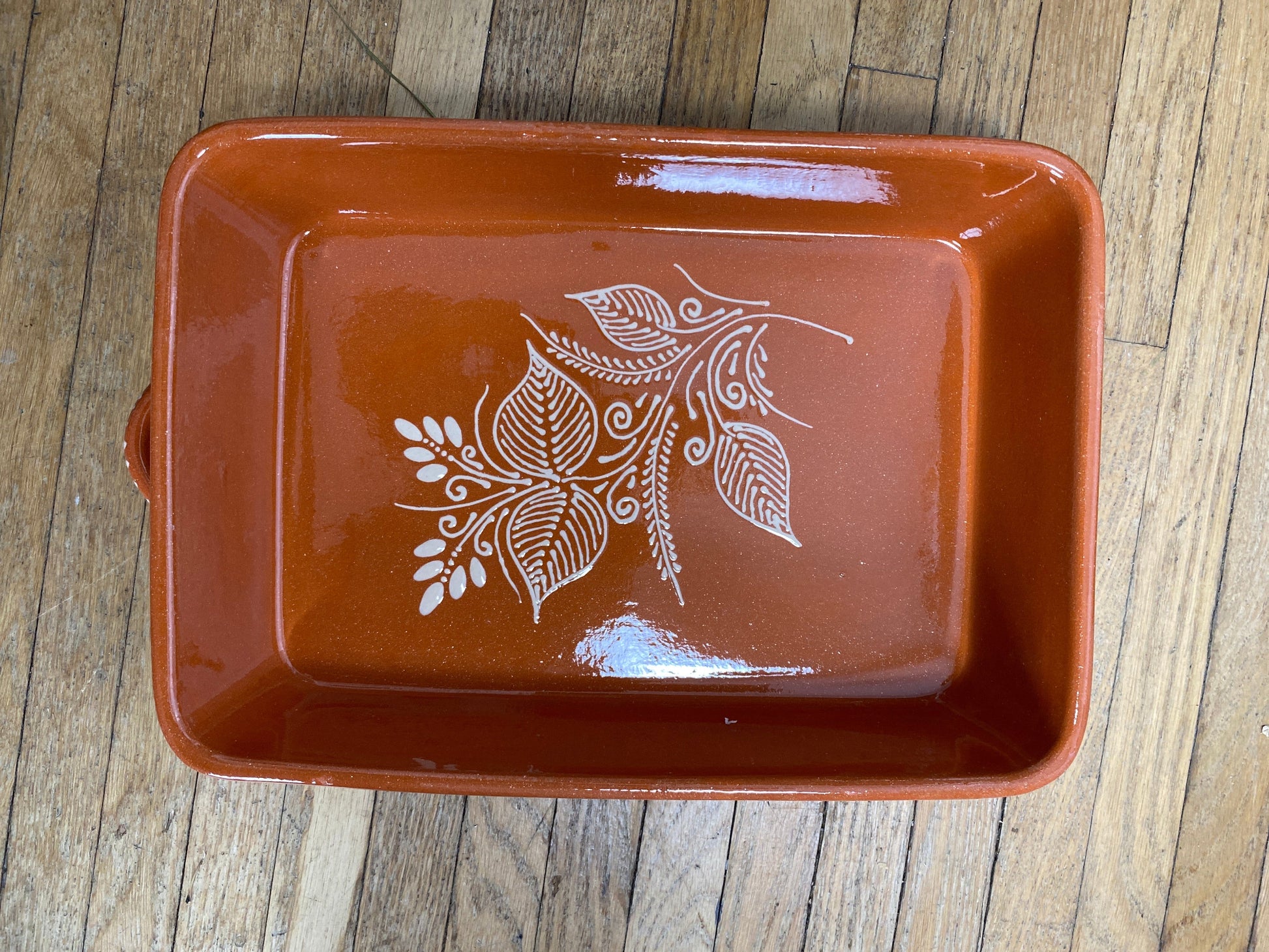 Traditional Rectangular Clay Baker 13x9.5” – Hand-Painted Portuguese Terracotta