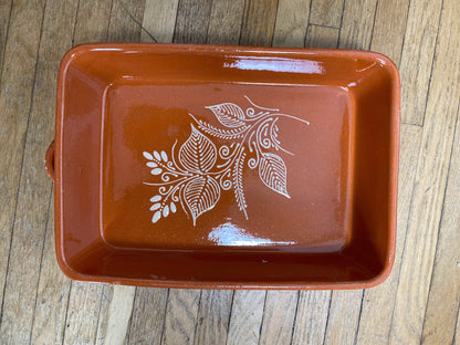 Traditional Rectangular Clay Baker 13x9.5” – Hand-Painted Portuguese Terracotta