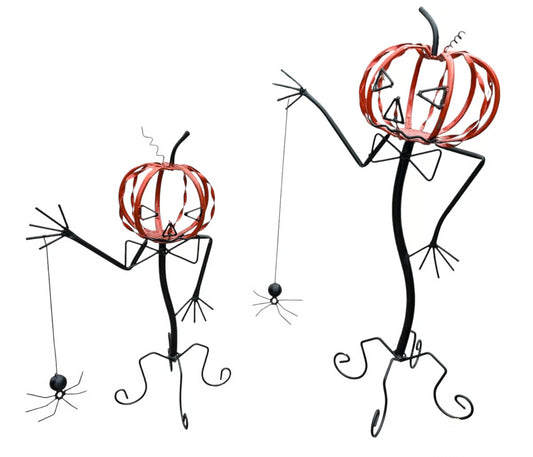 Jack O Lanterns with Spider - Made in Mexico from Recycled Metal