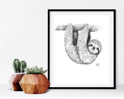 Cute Baby Sloth Print