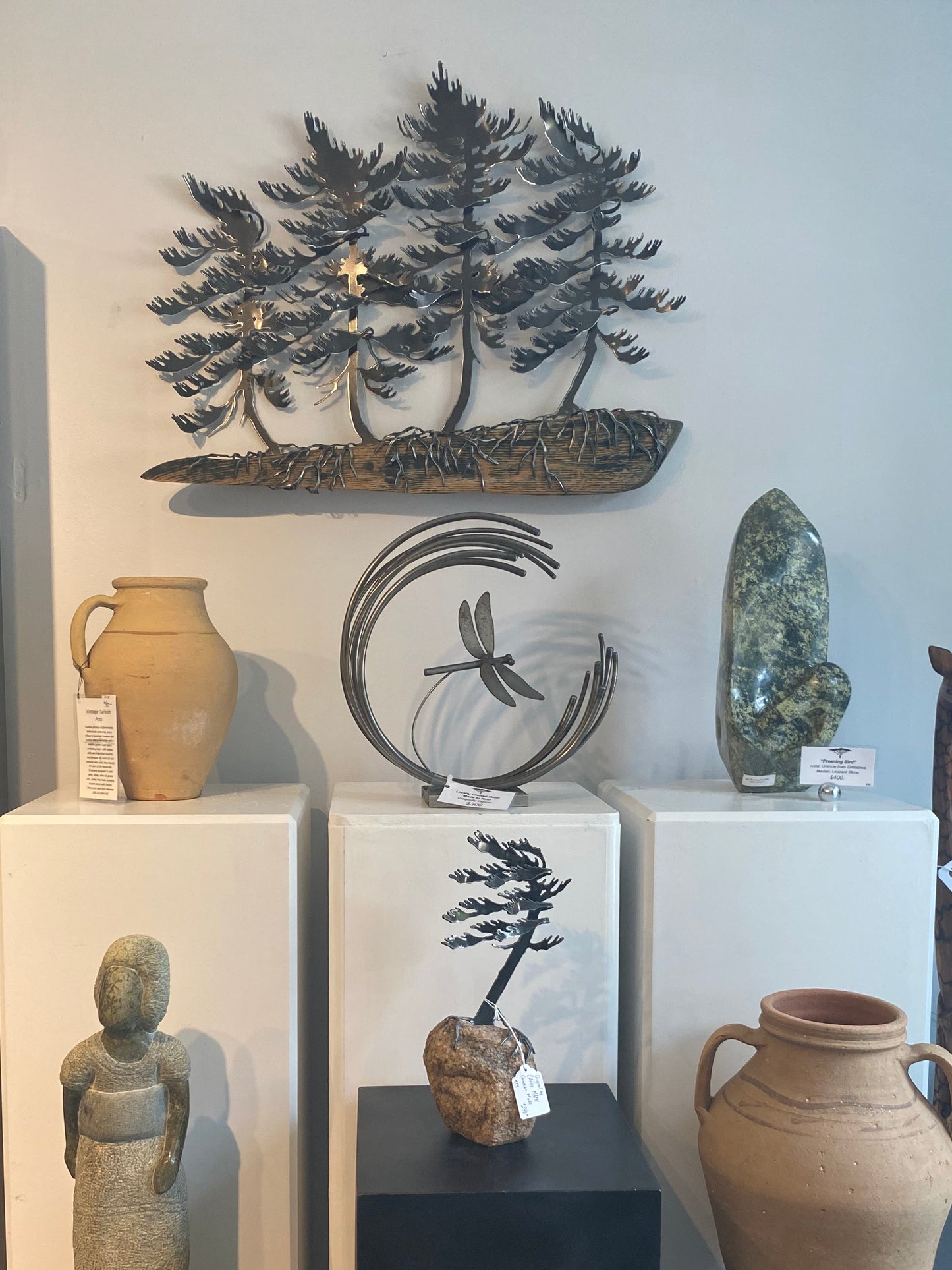 Windswept Trees on Oak Wall Art - By Cathy Mark