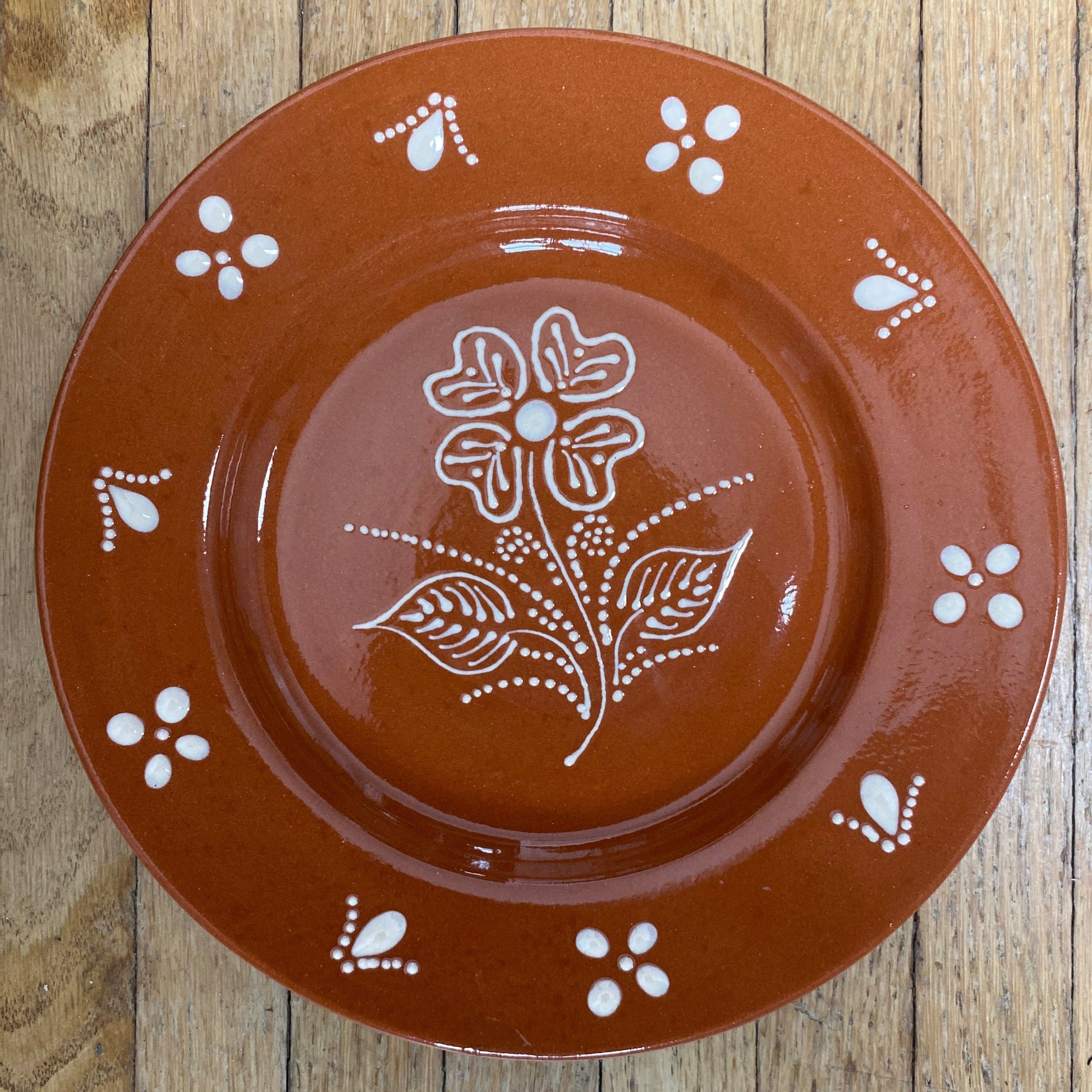 Traditional Portuguese Clay Dessert Plate – Hand Painted 23cm (9")
