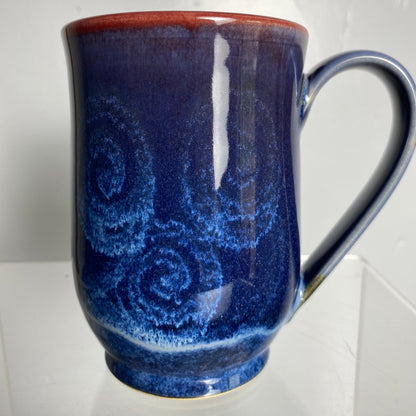 Large Curved Coffee Mug Handmade Pottery - Pavlo Pottery - Cranberry red