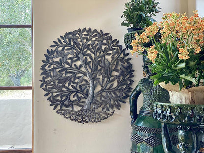 23" Haitian Metal Tree of Life, Fair Trade Wall Decor