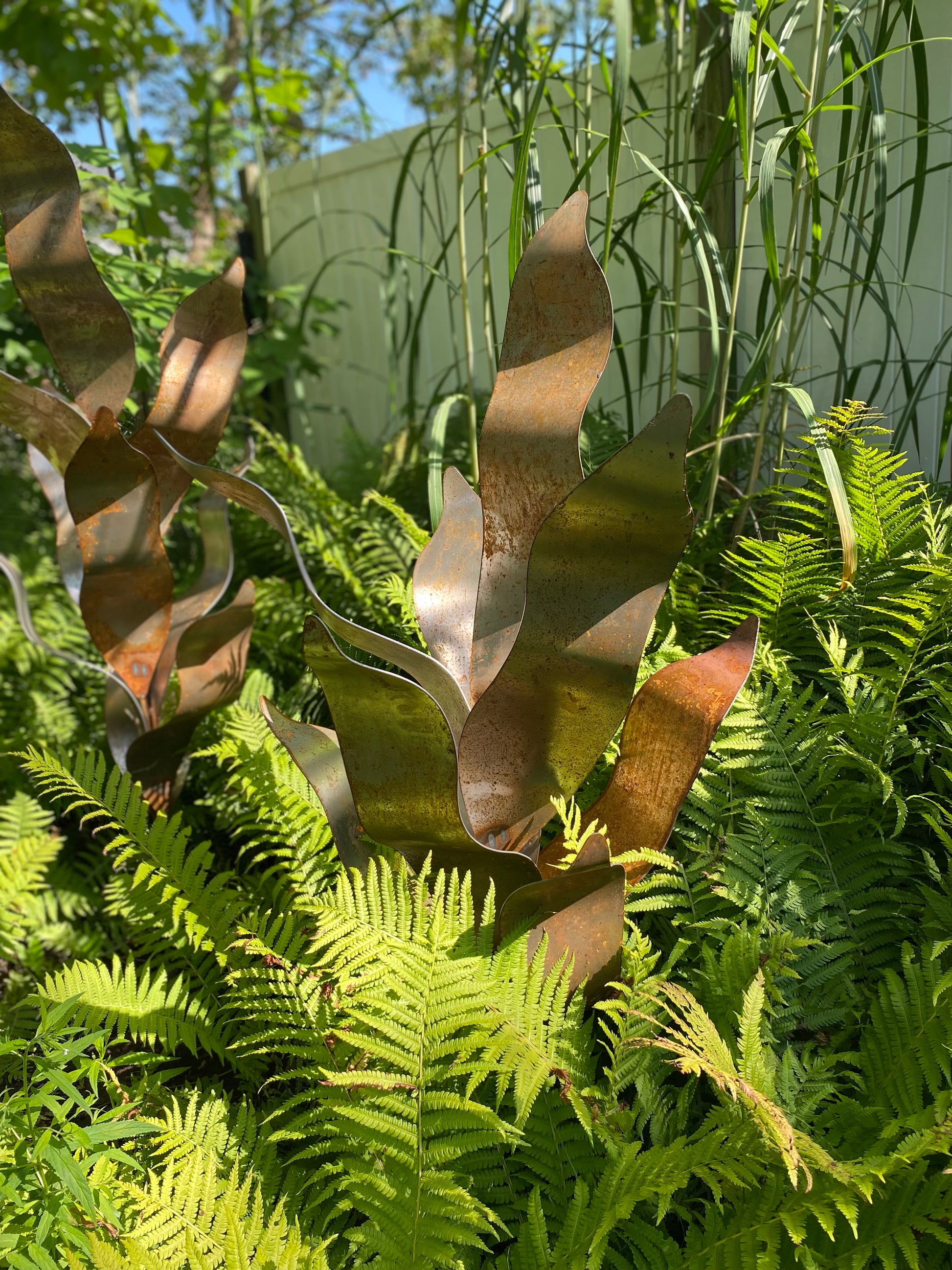 Metal Flora Trio Sculpture
