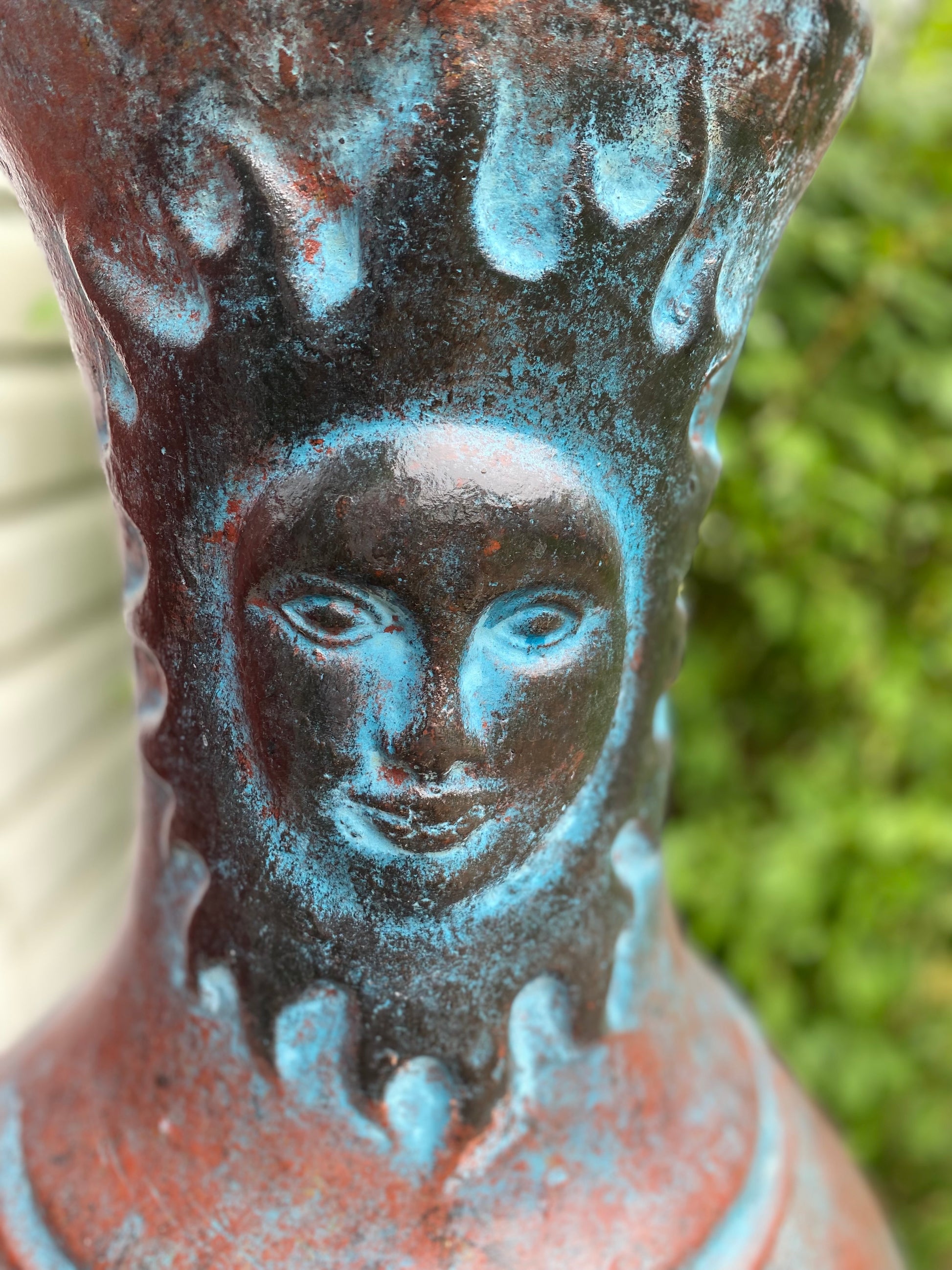 Sun face on chiminea