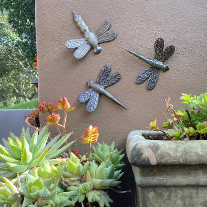 6" Metal Dragonfly Garden Art, Haiti Fair Trade Set of 3