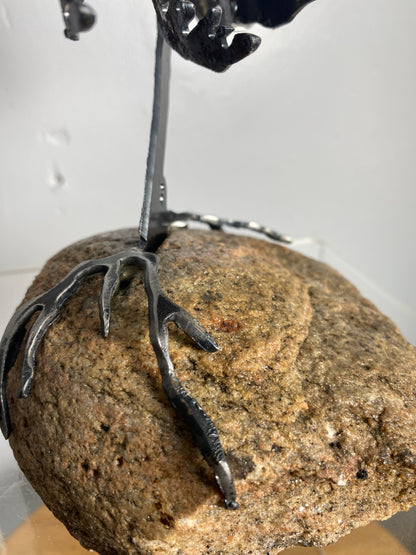 Windswept Pine Steel Sculpture on Granite by Canadian Artist Cathy Mark #47