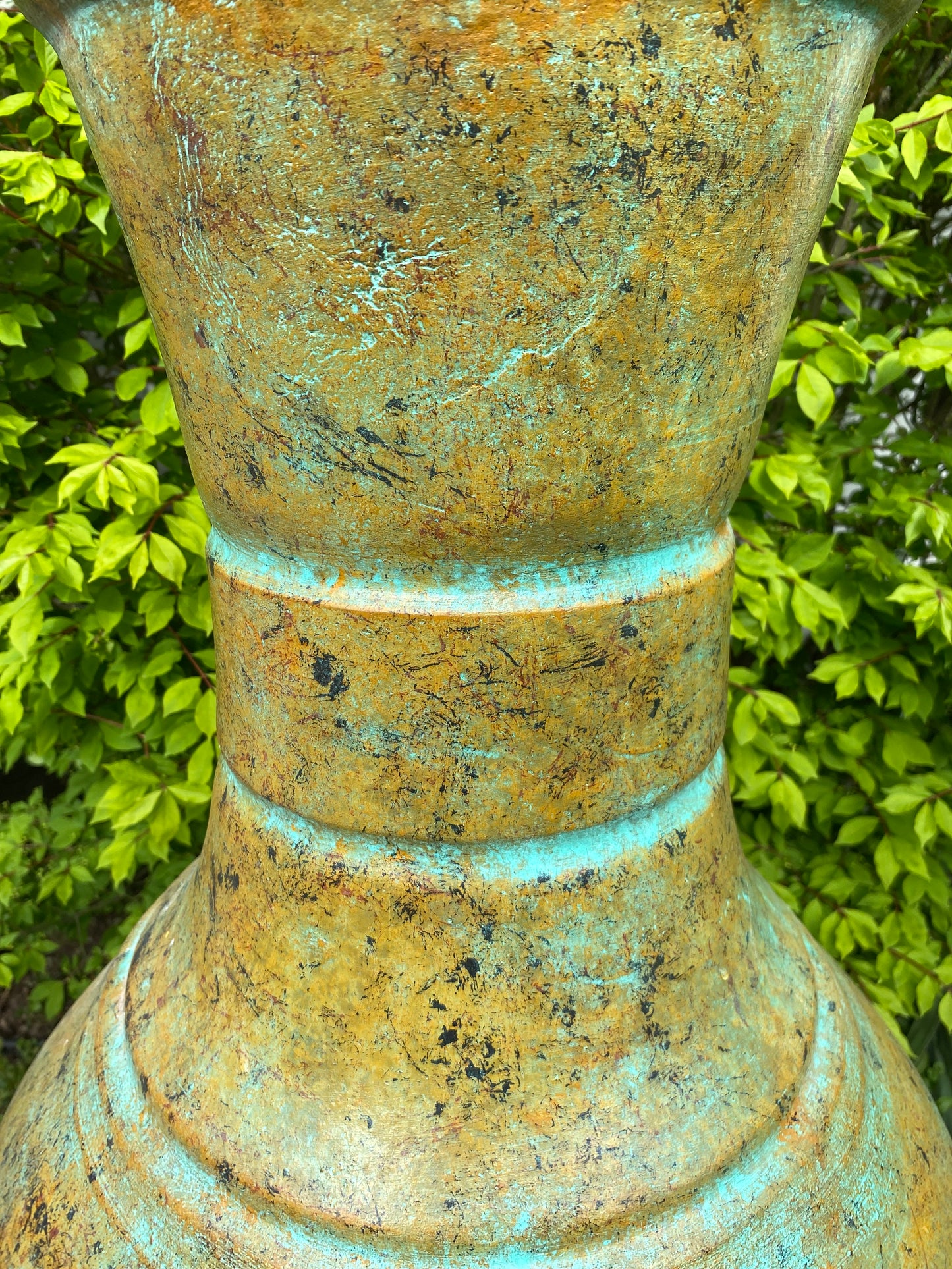 Chiminea Large — Made in Mexico #18 olive green top view