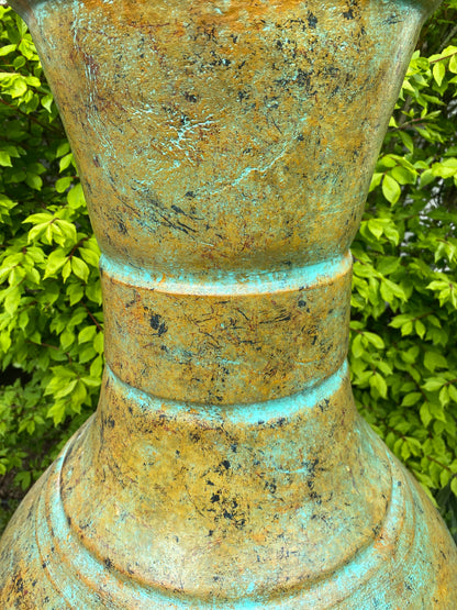 Chiminea Large — Made in Mexico #18 olive green top view