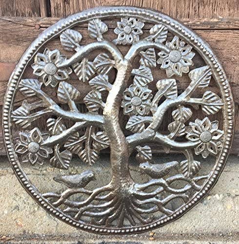 Garden Tree of Life, Haitian Home Wall Art, 15" x 15.5"