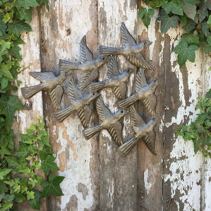 Flock of Birds, Haitian Metal Birds Decor 15.5"x12.5"