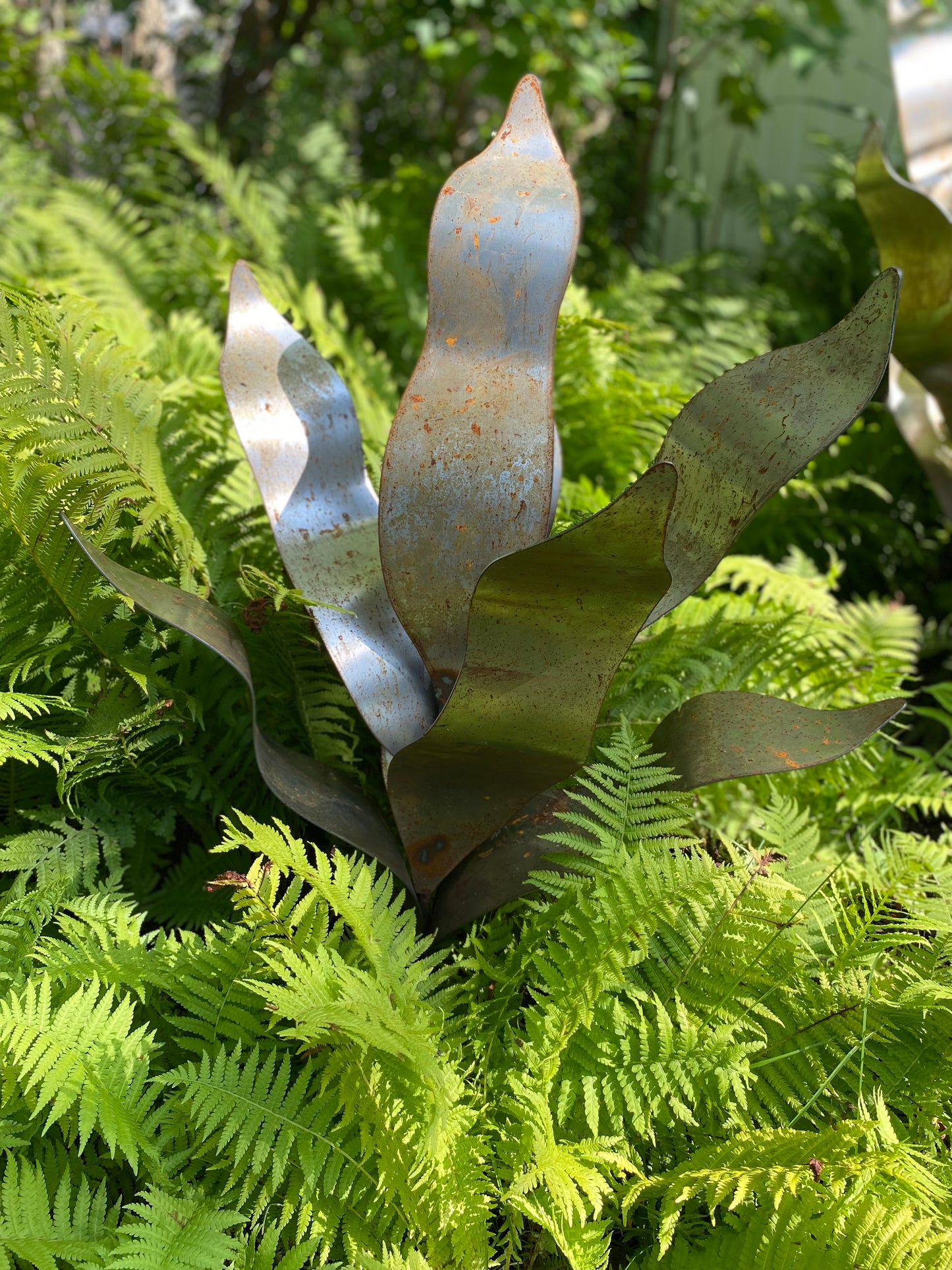 Metal Flora Trio Sculpture