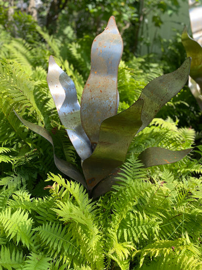 Metal Flora Trio Sculpture