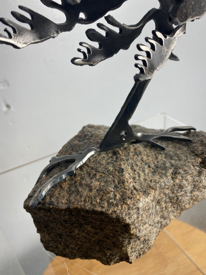 Windswept Pine Steel Sculpture on Granite by Canadian Artist Cathy Mark #41