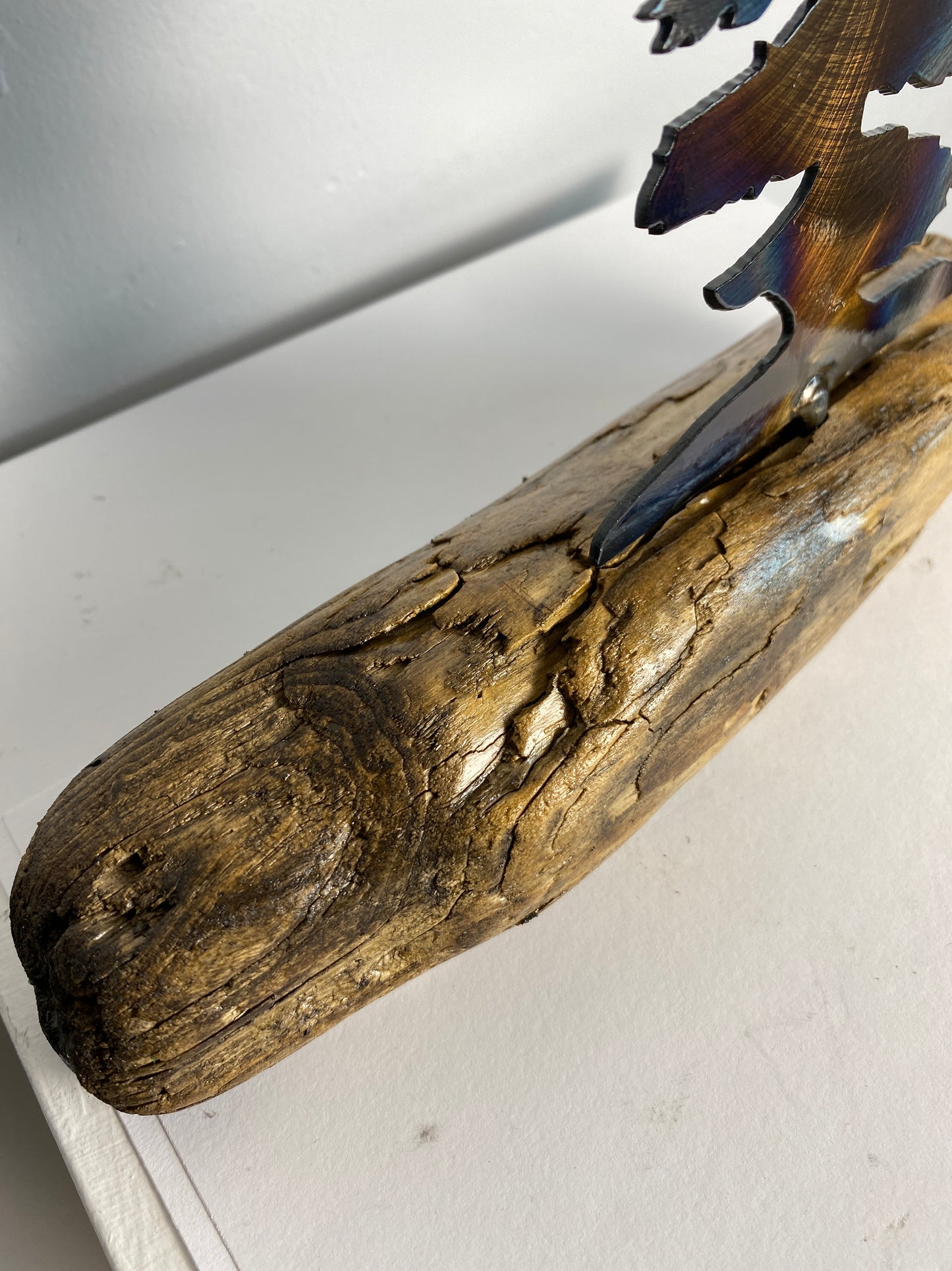 Metal Tree on Lake Ontario Driftwood, Made in Ontario