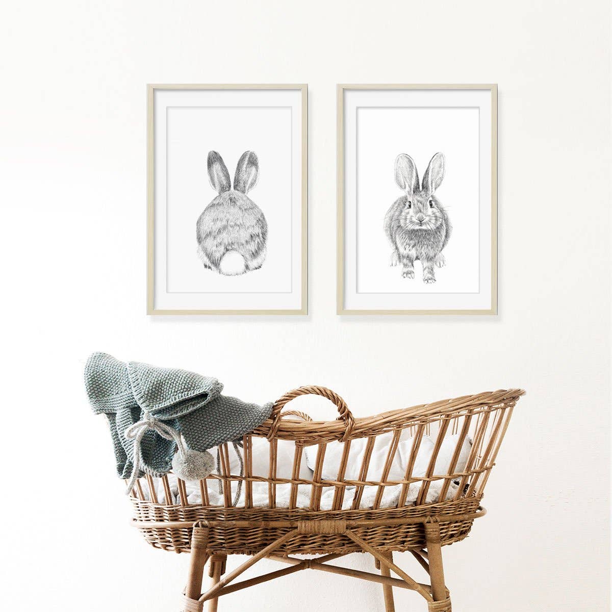 Duo Adorable Rabbits Print