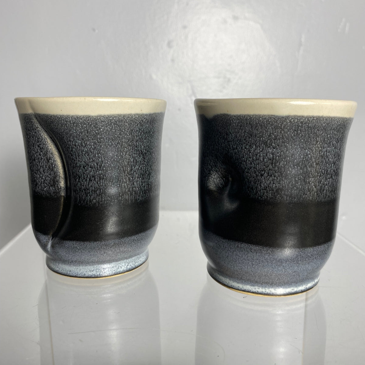 Black and White- Garden wine cup - made in ontario - Pottery