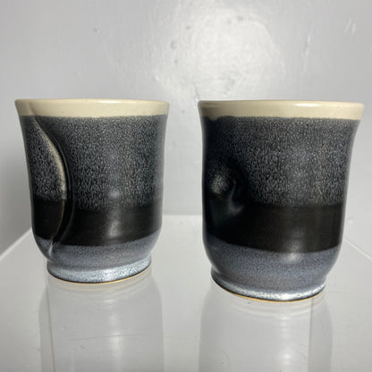 Black and White- Garden wine cup - made in ontario - Pottery