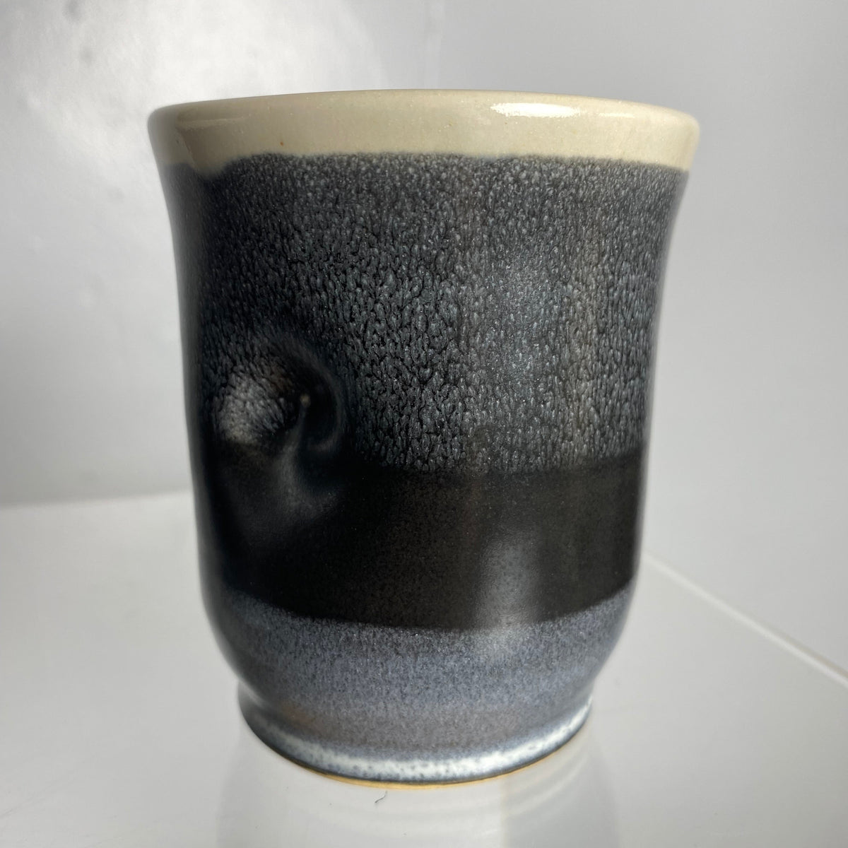 Black and White- Garden wine cup - made in ontario - Pottery