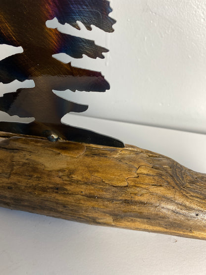 Metal Tree on Lake Ontario Driftwood, Made in Ontario