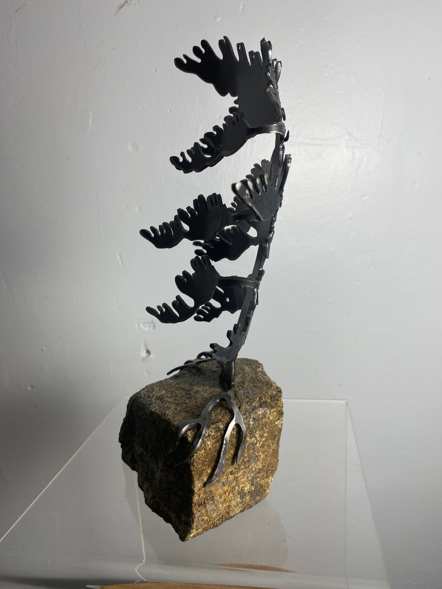 Windswept Pine Steel Sculpture on Granite by Canadian Artist Cathy Mark #31