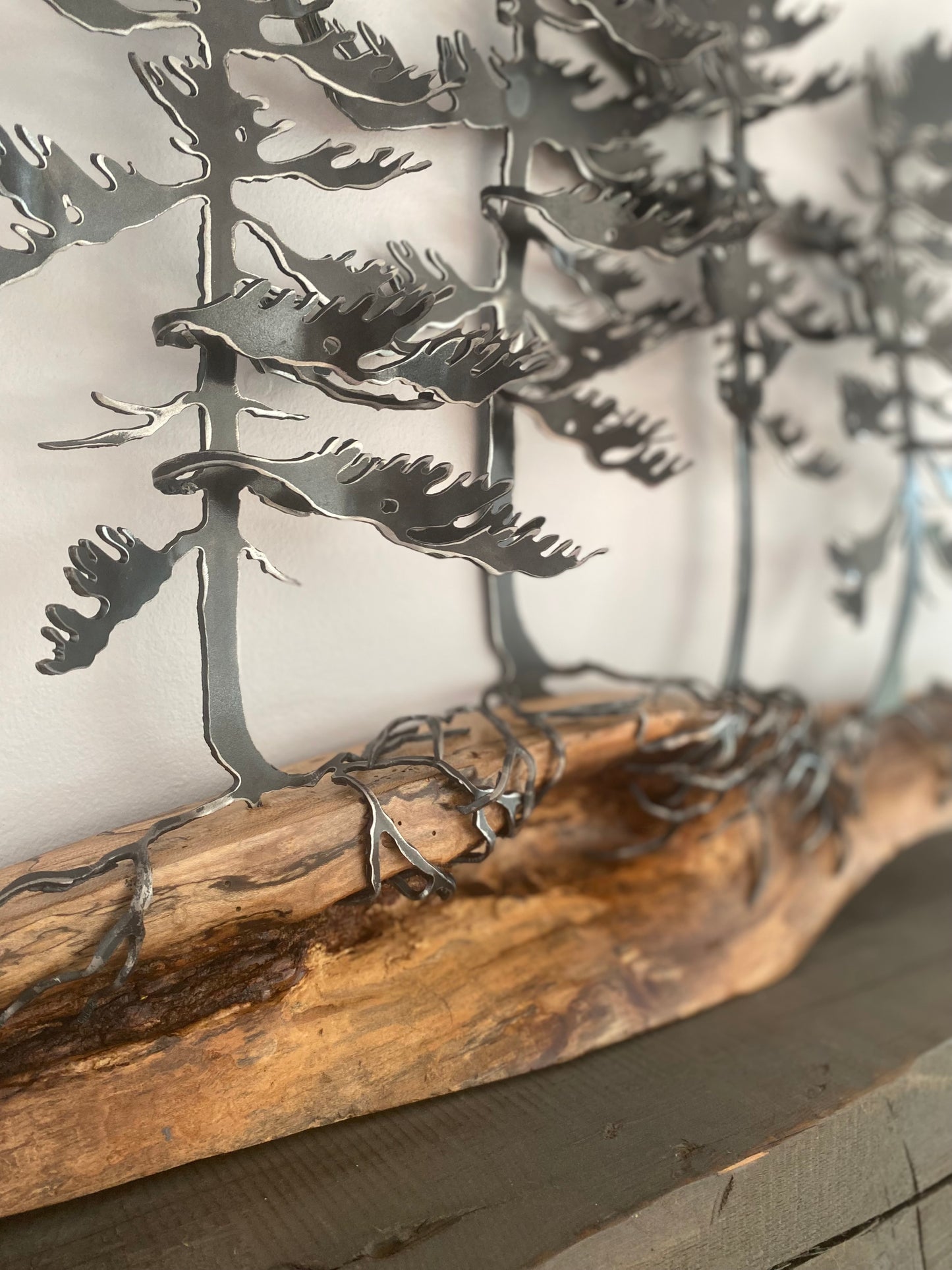 Windswept Trees on Oak Wall Art II - By Cathy Mark