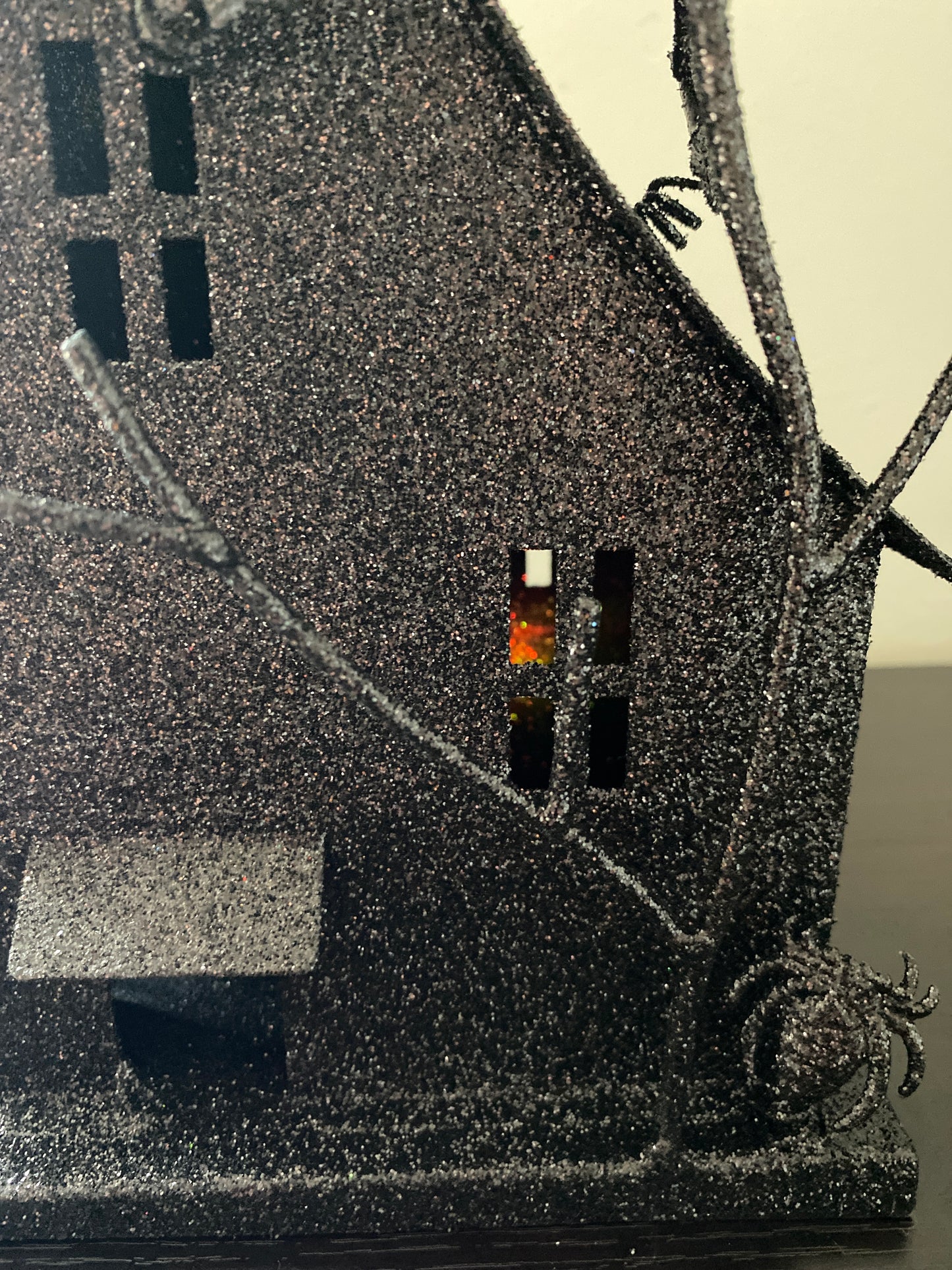 Light-Up Haunted House with Black Glitter 2