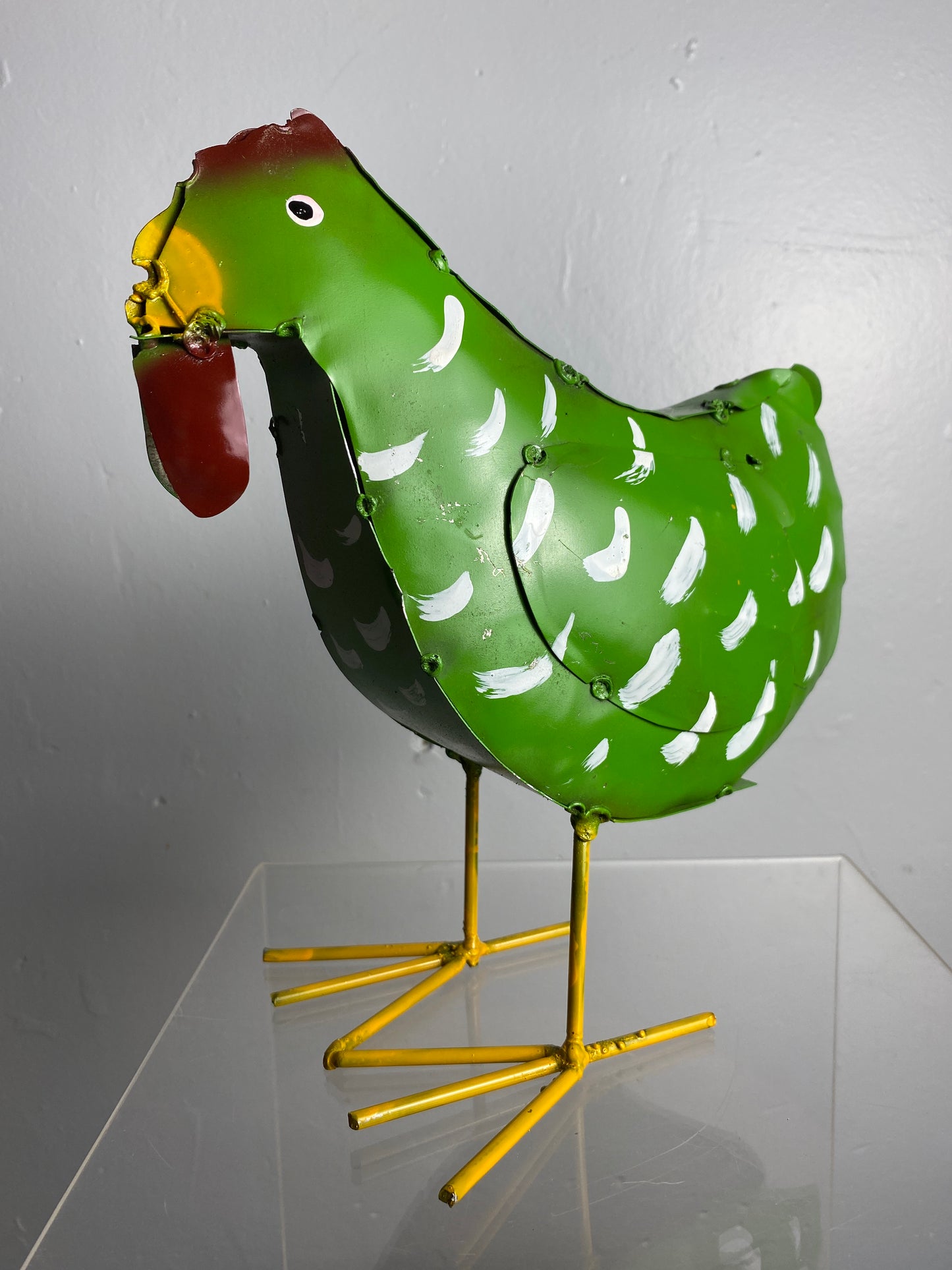 Mini Hens - Handcrafted Metal Garden Decor from Mexico green