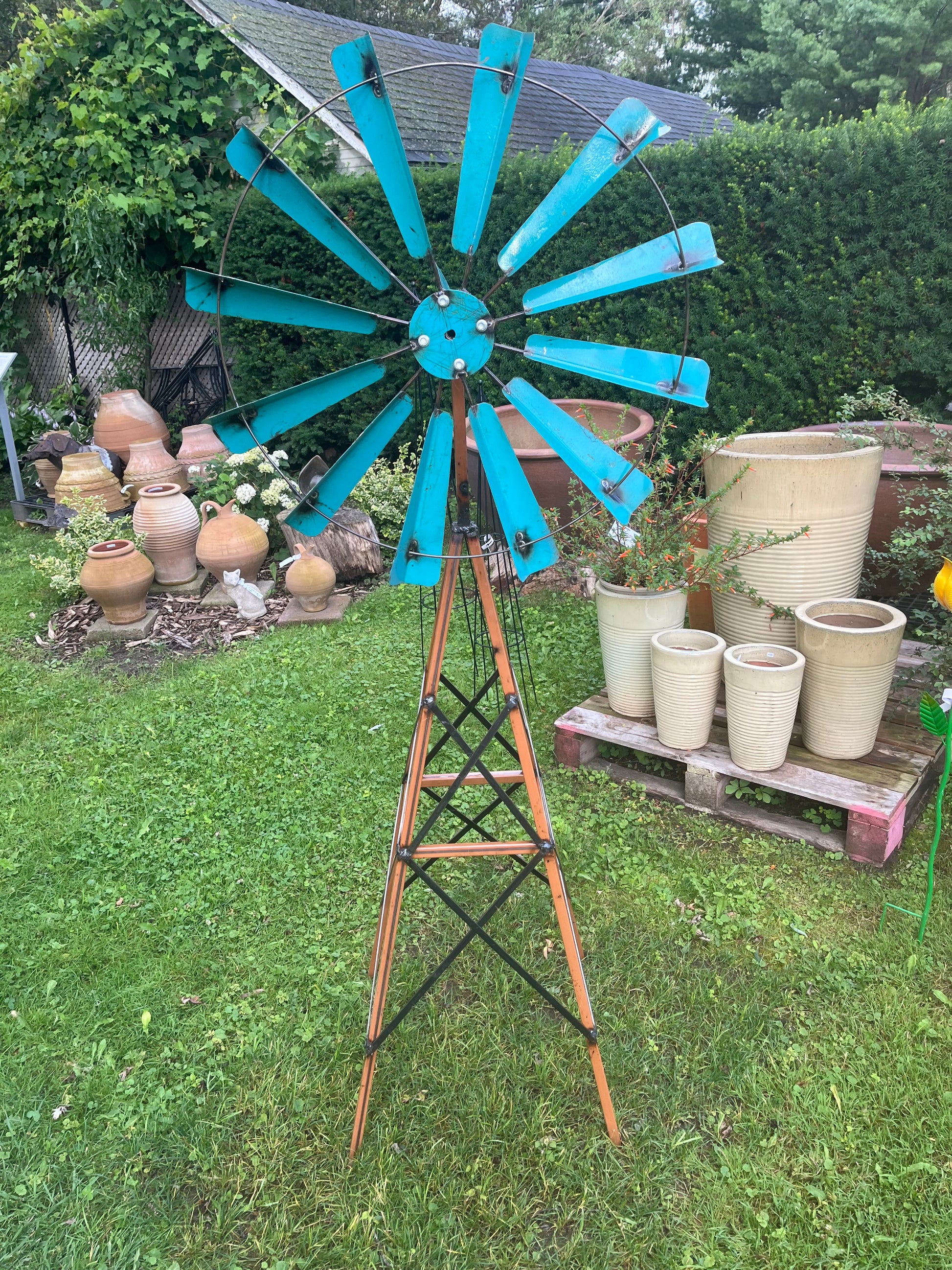 Metal windmill made in Mexico
