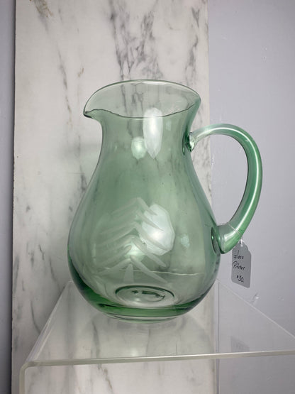 Christmas Tree Glass Pitcher – 9″ Tall