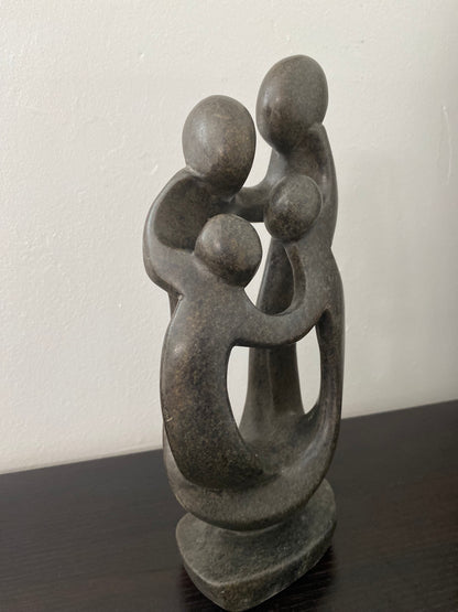 Stone sculpture from Zimbabwe of a family of 4