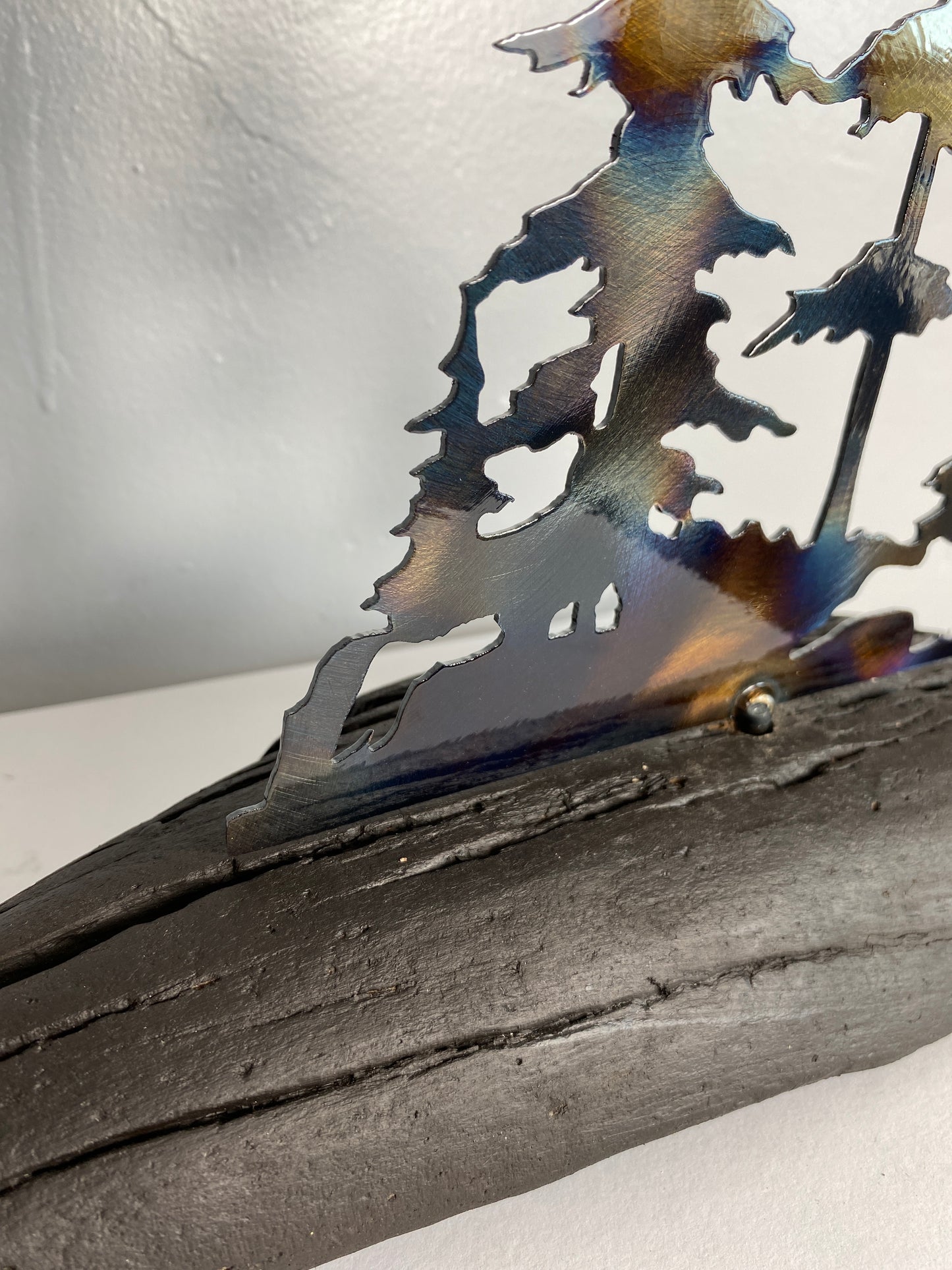 Metal Trees on Driftwood, Made in Ontario