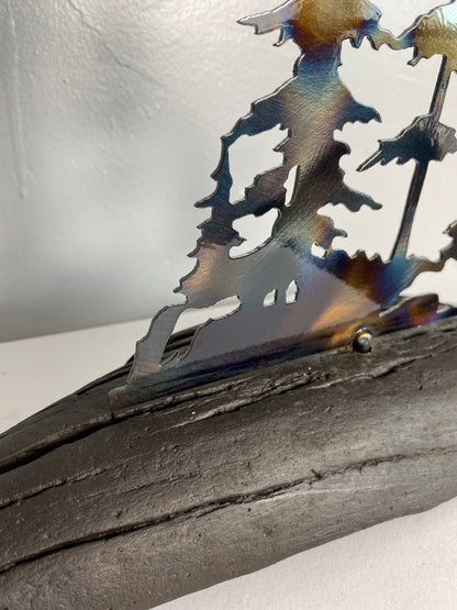 Metal Trees on Driftwood, Made in Ontario