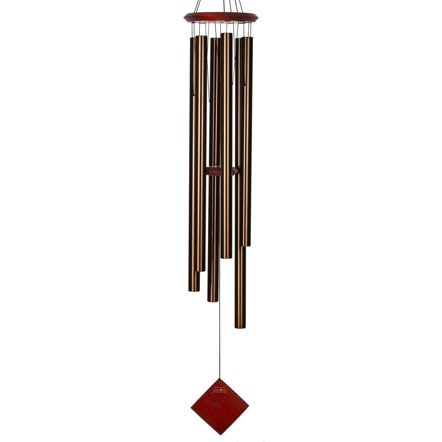 Bronze wind chime with red accents on a white background Chimes of Neptune – Bronze