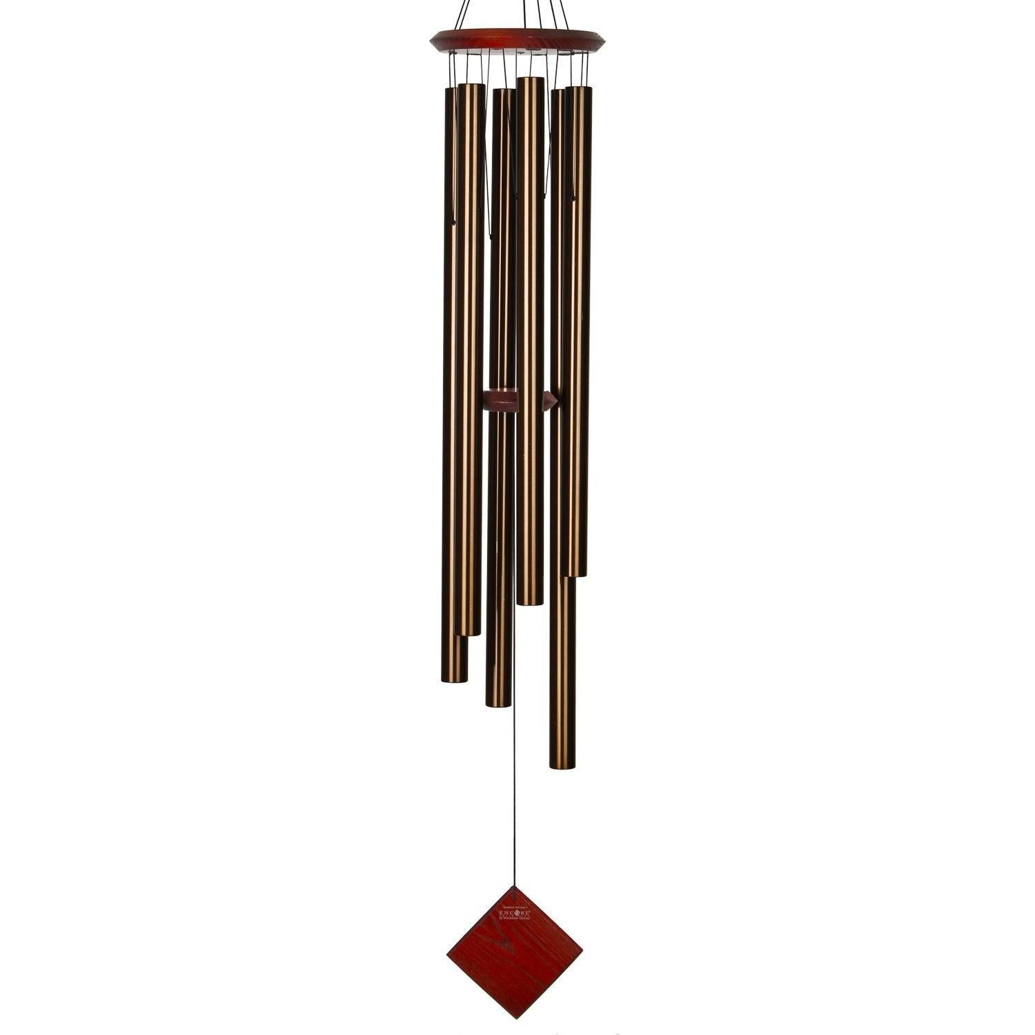 Bronze wind chime with red accents on a white background Chimes of Neptune – Bronze