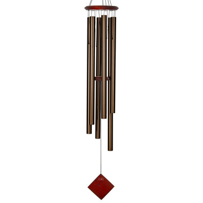 Bronze wind chime with red accents on a white background Chimes of Neptune – Bronze