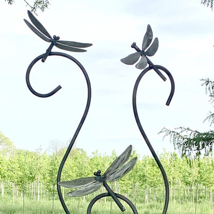 Metal Dragonfly Garden Sculpture