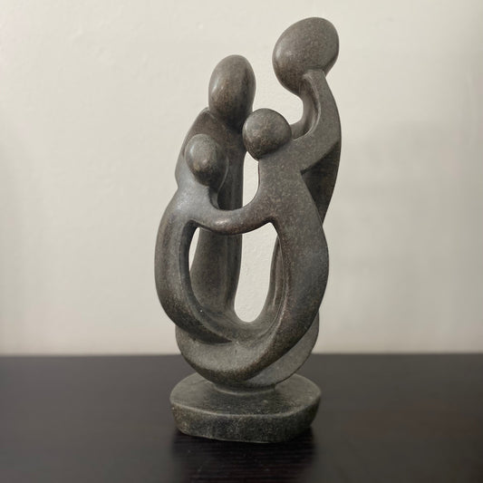 Stone sculpture from Zimbabwe of a family of 4